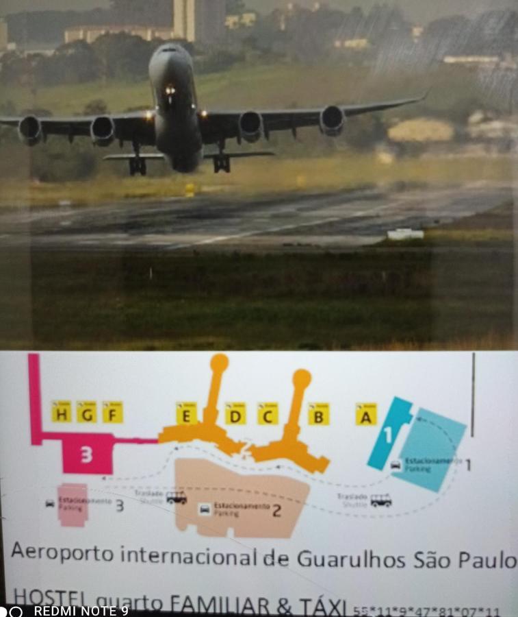 Hostel Familia Quartos Privado Proximo Aeroporto Int Guarulhos Sp Taxi 24 Hrs Buitenkant foto