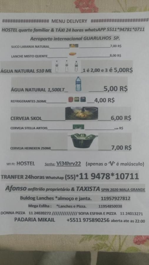 Hostel Familia Quartos Privado Proximo Aeroporto Int Guarulhos Sp Taxi 24 Hrs Buitenkant foto